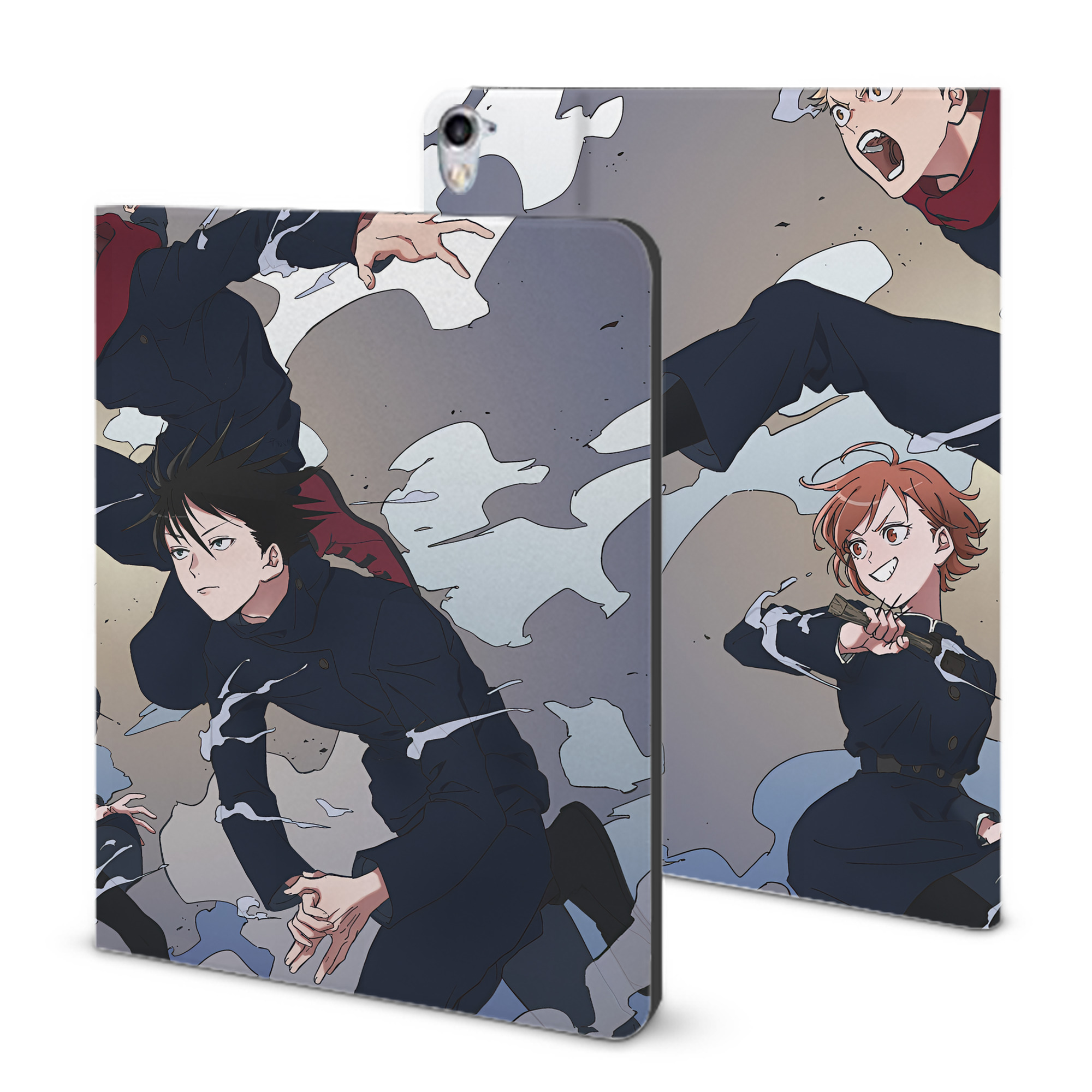 （画像用） 呪術廻戦 Jujutsu Kaisen IPad ケース ブック型 PUレザー TPU 耐衝撃 軽量 薄型 ペン収納なし 全面保護 IPad 各モデル対応